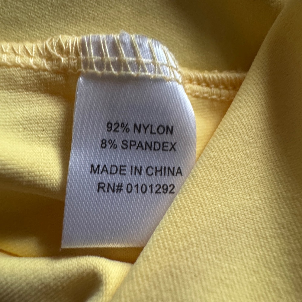 Lulu-B Womens XS Pale Yellow Ruffle Neck Sleeveless Top Golf Activewear Stretch - Picture 4 of 5